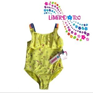 NWT Limited Too Girls' Unicorn One Piece Swimsuit